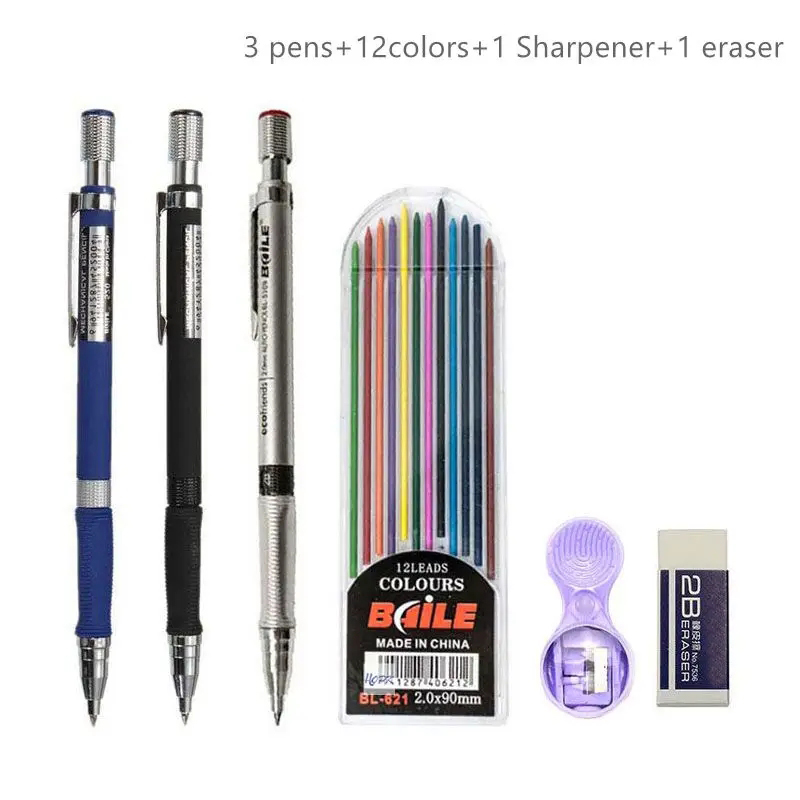 Staedtler Pencil Lumocolor - 2.0มม.ชุด2B อัตโนมัติดินสอสี/เติมสีดำสำหรับร่างวาด,เขียน,crafting,Art Sketch